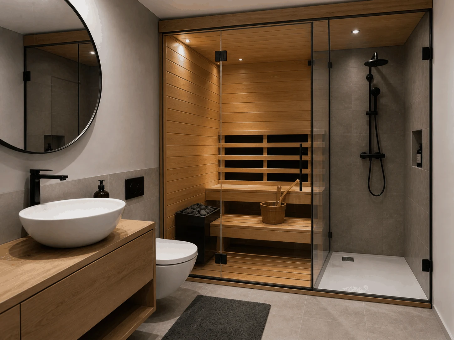 Mini Sauna Łazienkowa – sauna domowa Sautu Mini Sauna Łazienkowa – sauna domowa Sautu, Kompaktowa sauna zaprojektowana z myślą o niewielkich łazienkach i apartamentach.